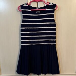 EUC Tommy Hilfiger Little Girl Formal sleeveless Dress Navy Blue, XS (4-5)